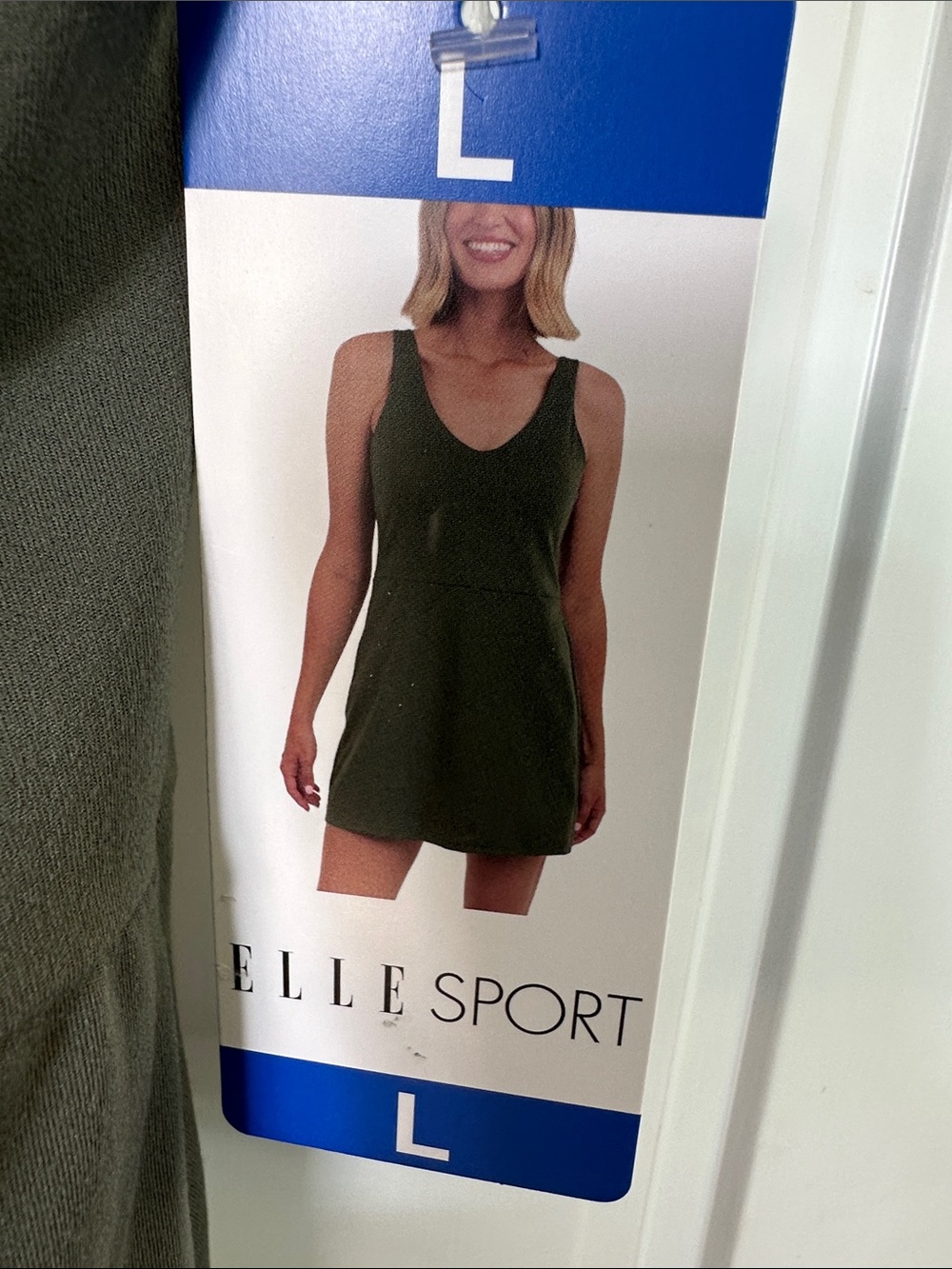 NWT Elle Sport Olive Green Sleeveless Athletic Dress Cool Summer - Picture 4 of 6